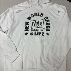 WWE nWo New World Order 4 Life White Hoodie with Black Print